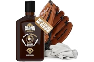 SARNA BASEBALL Sarna Leather Baseball Glove Cleaner – 8 oz – Water-Based Formula – Gently Removes Dirt & Debris Without Darkening Leather – Keeps Gloves Soft & Supple – Ideal for Baseball & Softball Gloves