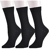 EPEIUS Women's Crew Socks - Soft Thin Seamless Viscose Dress Calf Socks for Business,Trouser Sox 3/6 Pairs