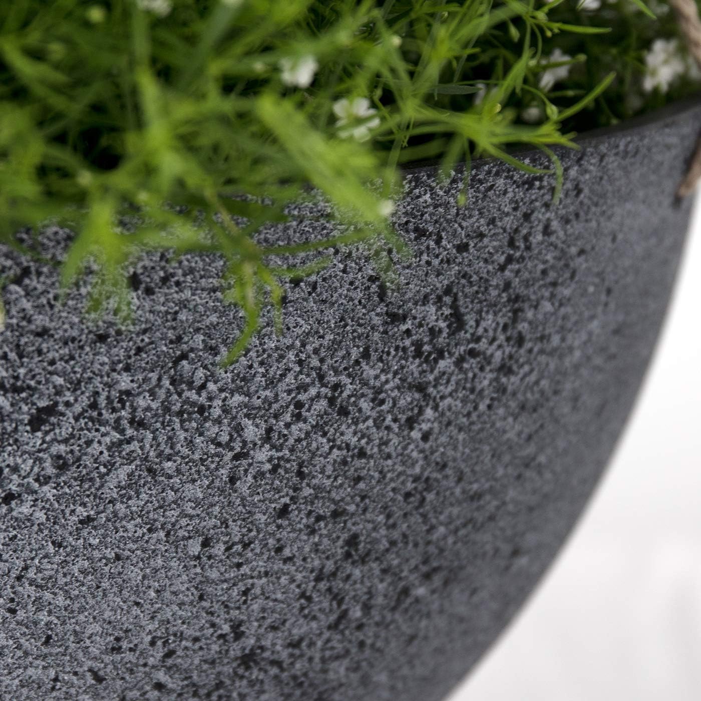 Large Hanging Planters for Outdoor Indoor Plants, Hanging Flower Pots with Drainage Holes(13.2", Rock Gray): Garden & Outdoor