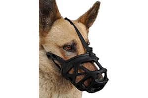 Mayerzon Dog Muzzle, Breathable Basket Muzzles for Small, Medium, Large and X-Large Aggressive Dogs Beagle German Shepherd Doberman, Cage Mouth Guard Stop Biting Chewing for Grooming Training