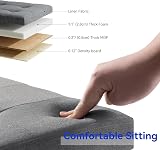 BRIAN & DANY Ottoman Storage Box with 4 Wood Legs Gray 76 x 38 x 38 cm view 3