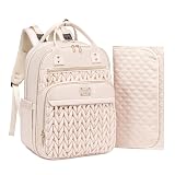 Tealari Diaper Bag Backpack,Stylish Baby Diaper Bag,Waterproof Travel Diaper Backpacks Baby Bags with Changing Pad,Stroller Straps,Insulated Pockets (Beige)