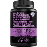 MEDCHOICE 12-in-1 Melatonin 5mg Sleep Capsules with Magnesium, 90ct | Nighttime Relaxation Support, Melatonin 5mg with Magnesium Glycinate, Ashwagandha and GABA, Sleep Supplement