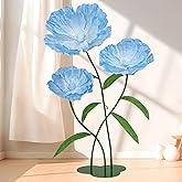 LJIE-House Light Blue Giant Paper Flowers - Large Paper Flowers 5.77FT Giant Flowers for Decoration with Stand Birthday Party Outdoor Banquet Event Home Decor