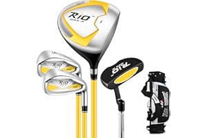 PGM Junior Golf Clubs Set - Kids Golf Clubs for Ages 3-5, 6-8, 9-12 | Right Handed - Oversized Sweet Spot 360cc Driver - Lightweight Graphite Shafts - Golf Stand Bag