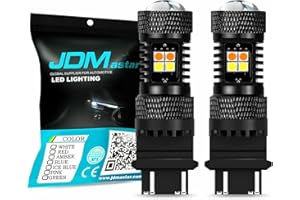 JDM ASTAR Extremely Bright 3030 Chipsets White/Yellow 3157 3155 3457 4157 Switchback LED Bulbs with Projector For Front Turn Signal Lights/DRL(Daytime Running Light)