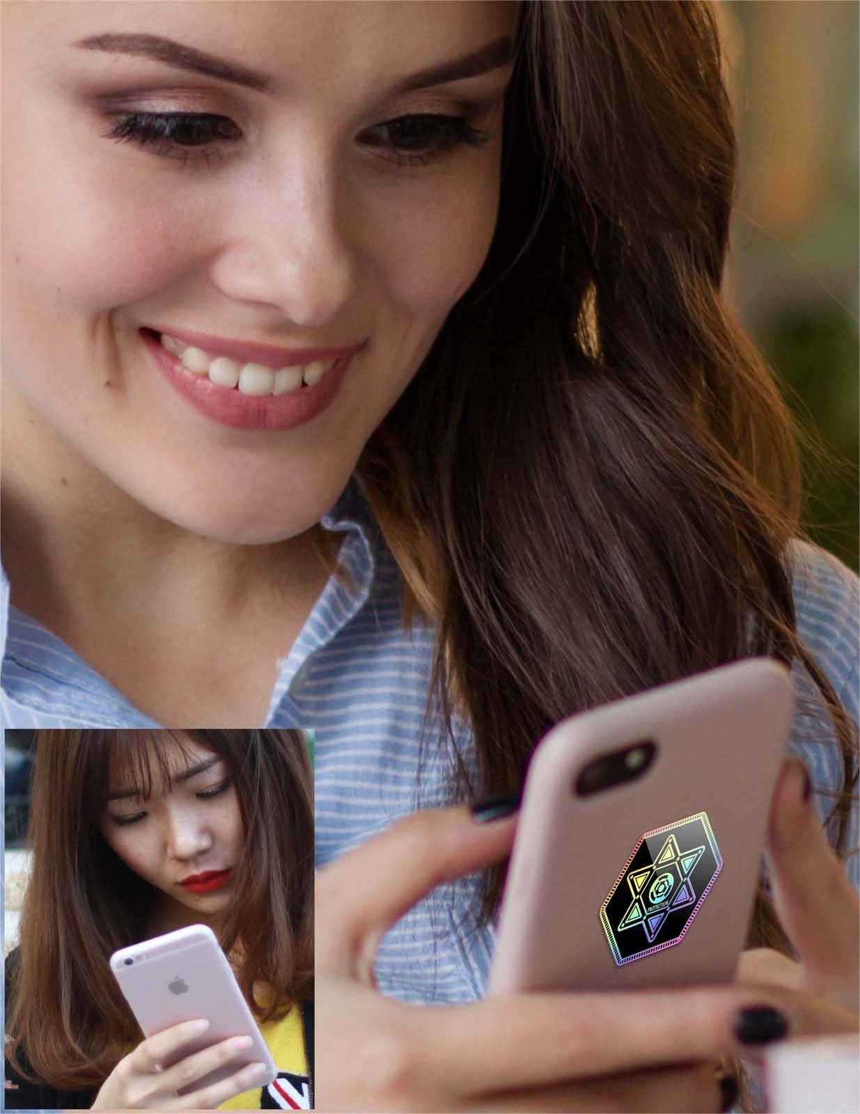 Cell Phone Protection Stickers-Gold 6 Pcs & Black 6 Pcs Phone Sticker from All Phones/Tablets/Laptops/Computer/WiFi... All Devices 12 Pcs