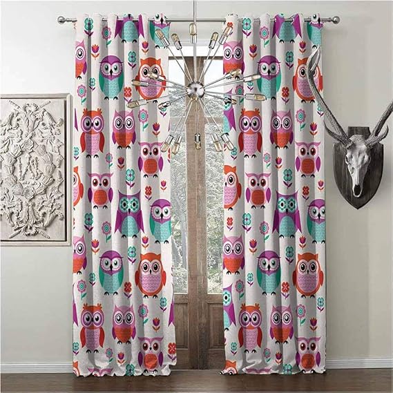 Shading Insulated curtains Owls, curtain for sittingroom