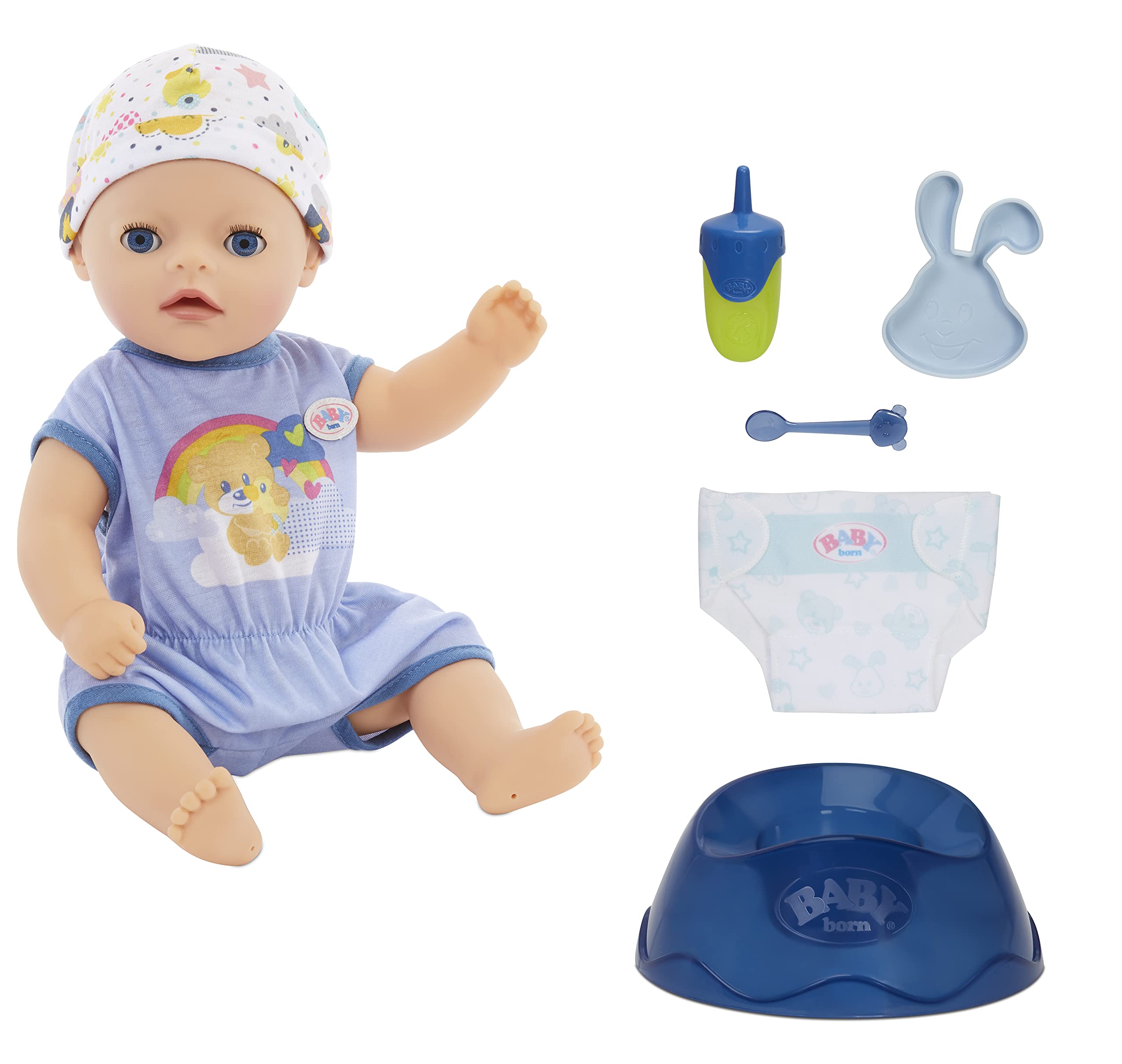 Baby Born 14” Interactive Lil BOY Baby Doll Blue Easy For
