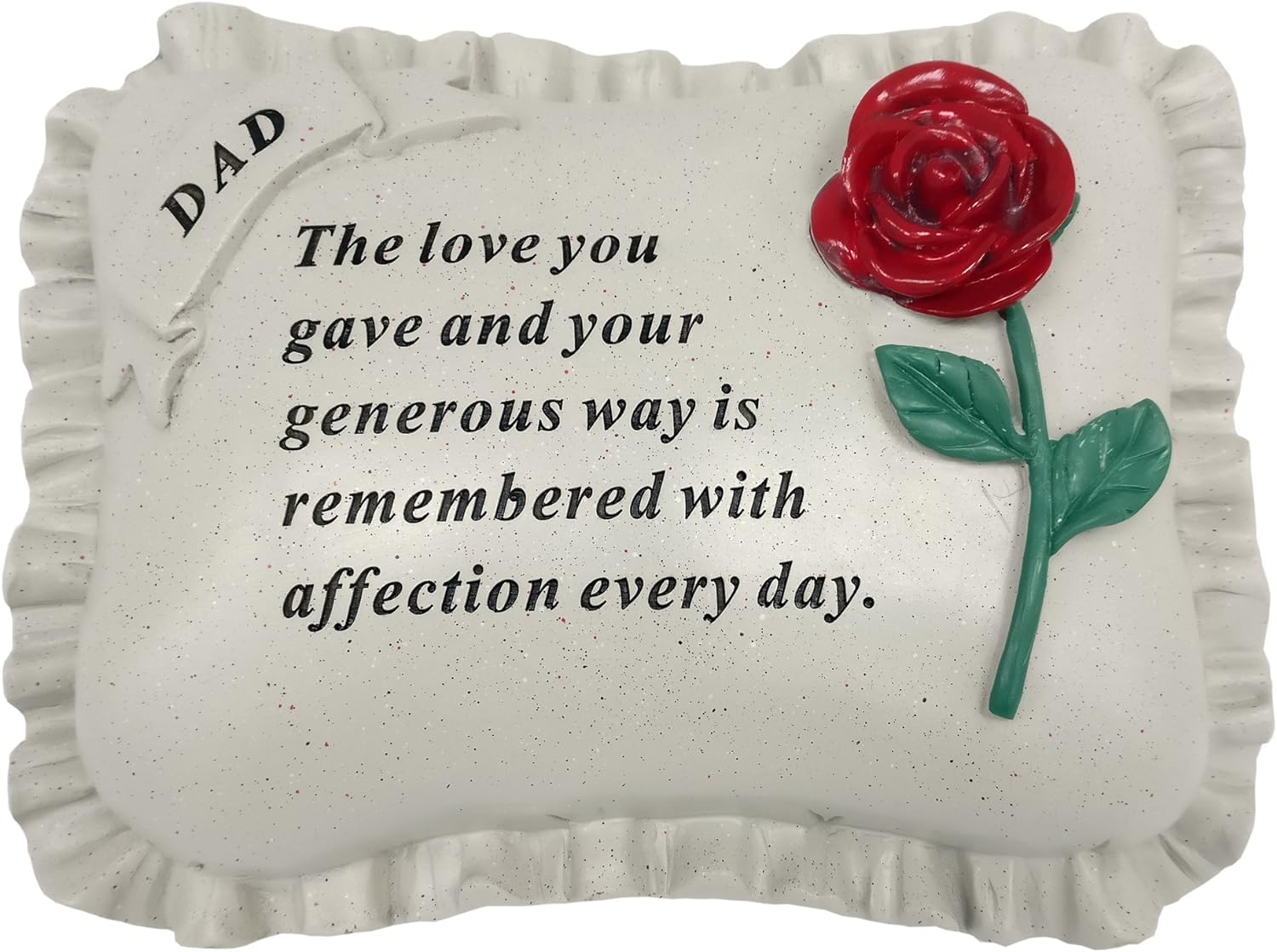 David Fischhoff Red Rose Memorial Pillow, Poly Resin (Dad, 1)