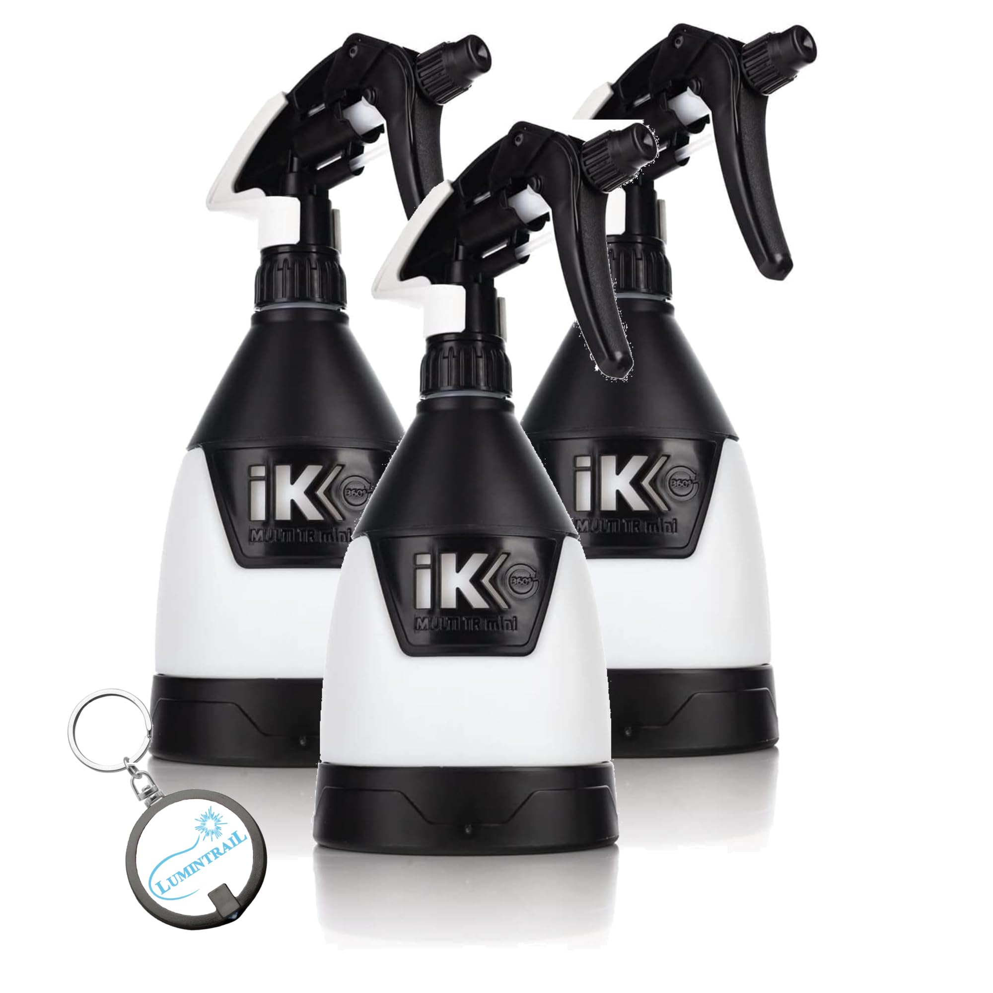 Photo 1 of Lumintrail iK Sprayers Multi TR Mini 360 - Trigger Sprayer; for Car Detailing; Ergonomic Comfort Grip; 360 Degree (0.6 Liters) (3-Pack, 5-Pack & 12-Pack) Bundle with Keychain (3)