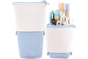 Cute Pencil Case, OLIYuMi Telescopic Pencil Pouch Stand Up Pencil Case Pencil Storage Box Stationery Organizer Makeup Bag wit