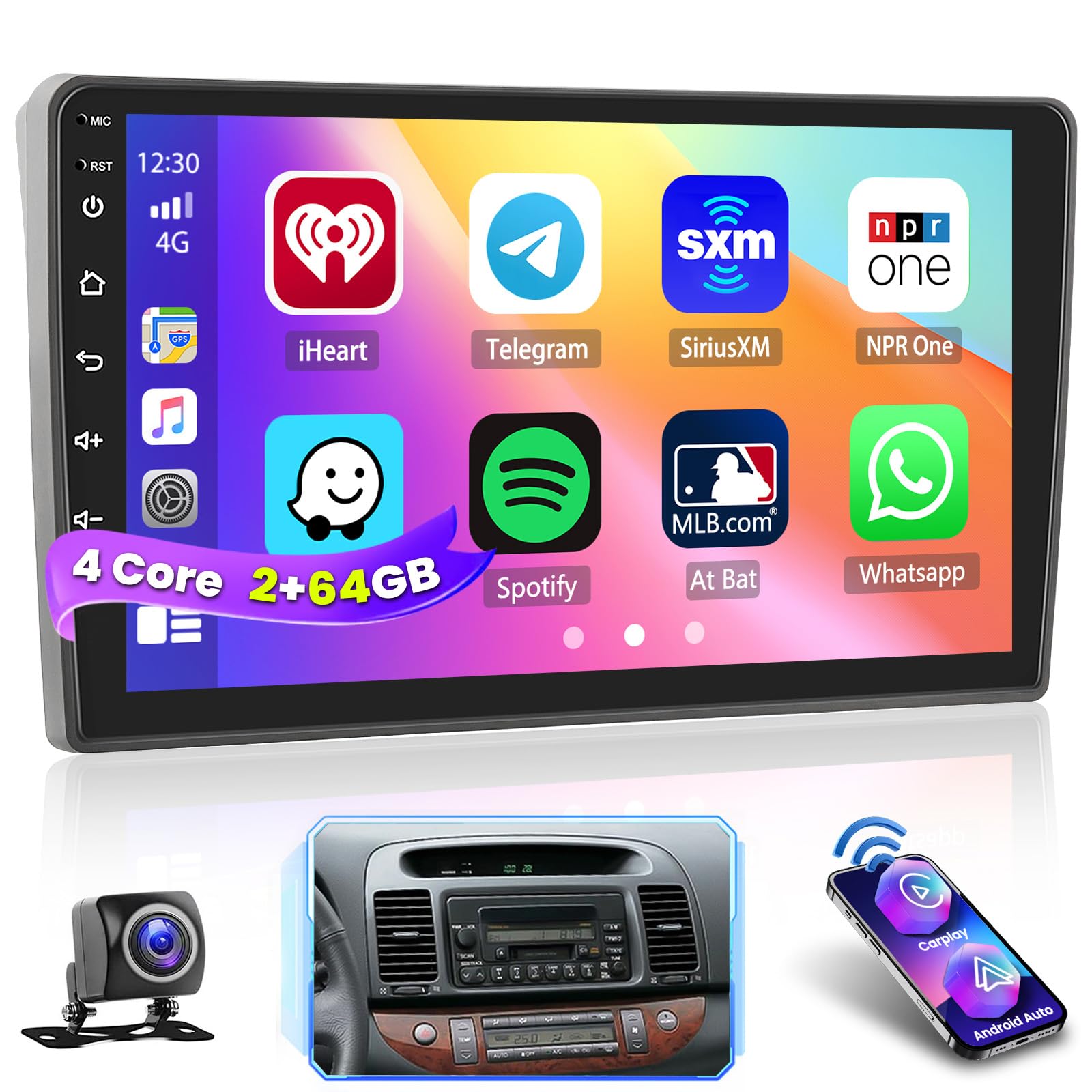 Photo 1 of Inefala 2+64G Screen for Toyota Camry 1997 1998 1999 2000 2001 2002 2003 CarPlay Stereo Android 15 Car Radio 9 Inch Touchscreen Android Auto Backup Camera GPS FM RDS DSP 26UI