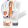 Sportout Goalie Gloves, Goalkeeper Gloves with Finger Protect, Soccer Gloves, Breathable Soccer Goalie Gloves, 4mm Latex, for Kids Youth and Adult