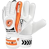 Sportout Goalkeeper Gloves with Fingersave, Breathable Soccer Goalie Gloves, 4mm Latex, for Kids, Youth and Adult