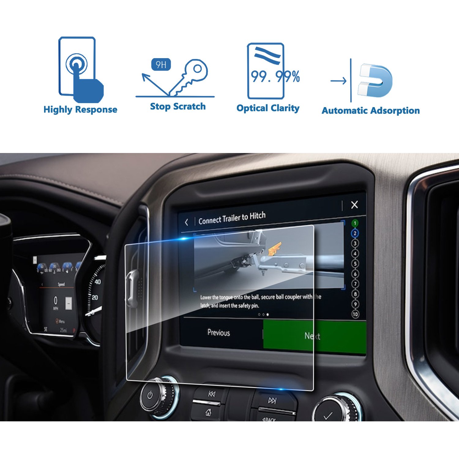 LFOTPP Fits for 2019 2020 2021 GMC Sierra 1500 8 Inch IntelliLink Car