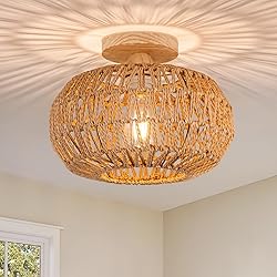 Zswanbei Boho Rattan Ceiling Light - Flush Mount