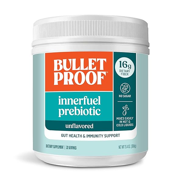 BULLETPROOF INNERFUEL PREBIOTIC FIBER POWDER, UNFLAVORED, 16G FIBER,...