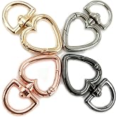 YIXI-SBest 12 Pcs 4 Color 3/4 Inch Heart Shape Swivel Buckles Trigger Spring Keyring Buckle, Clasps Hooks Keychain Ring Buckles Fashion Clips for Keychains, Bag, Purse and Handbag