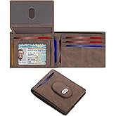 GAOCHALE Mens Wallet for Samsung Smarttag2 Slim Minimalist Wallet Compatible with Samsung Tag RFID Blocking Card Holder with 2 ID Windows up to 15+ Cards(Coffee)