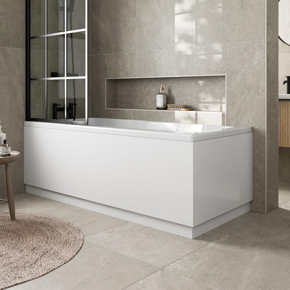 Aurora Modern 1700mm Bath Panel MDF White Gloss Adjustable Plinth