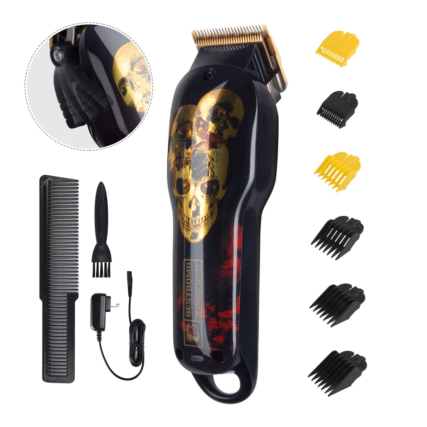 Cordless Rechargeable Hair Clippers for Men Built-in 2000mAh Lithium Ion Professional Barber Supplies Hair Trimmer Hair Cutting Machine (Hair clipper) Price: $39.9