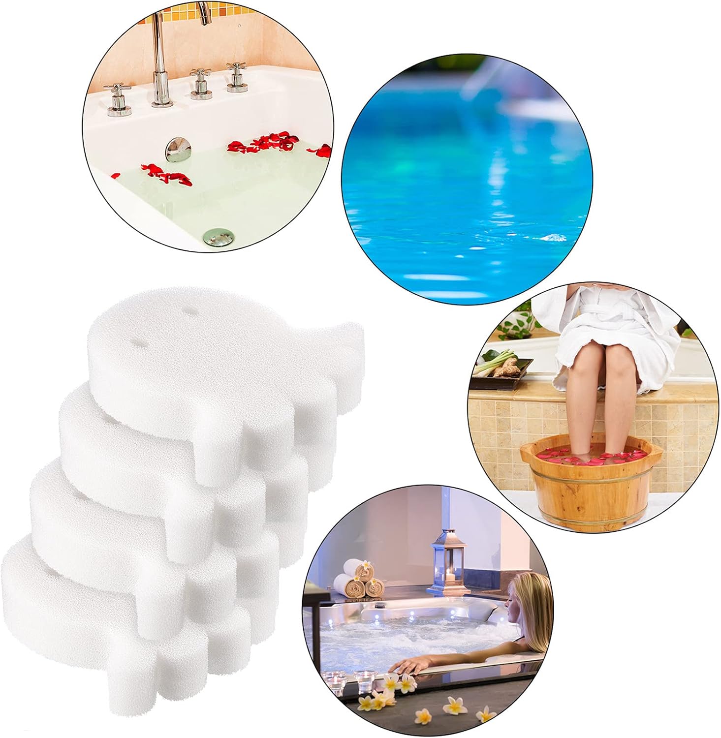 24 Pieces Oil Absorbing Scum Sponge Octopus Sponge Remover for Hot Tub, Swimming Pool and Spa: Kitchen & Dining