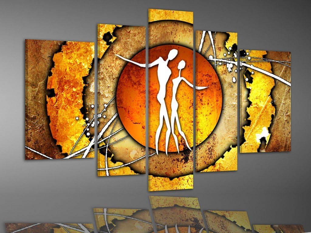 JoJoil Dancing Couple Hand Painted on Canvas Hot Sale Dancing Couple 5-pieces Modern Art Ready to Hang Landscape for Living Room Home and Wall Decoration