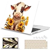 Mektron Case for 2025 MacBook Air 13-inch M4 Laptop A3240 with 13.6-inch Liquid Retina Display,Compatible with 2024 2022 M3/M2 MacBook Air 13" Hard Shell Cover,Fit Model A3113 A2681,Cute Cow