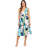 London Times Womens V-Neck Sleeveless Cocktail Dress for Women | Wedding Guest & Summer Dresses for Women