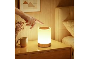 YUNJAYI Kids Night Lights for Bedroom, LED Bedside Table Lamp Touch Dimmable, 13 Colors Changing & 5 Modes, Portable Small La