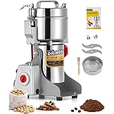CGOLDENWALL 700g Electric Grain Grinder Mill Safety Upgraded 2400W High-Speed Spice Herb Grinder Commercial Superfine Powder