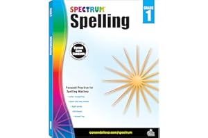Spectrum Grade 1 Spelling Workbook, Sight Words, Dictionary Skills, Vowels, Alphabet Letter Recognition, Vocabulary, Grammar, and More, Language Arts Classroom or Homeschool Curriculum