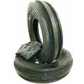 (2) Two- New 650-16 Front Tri Rib 6ply Tractor Tires W/tubes 6.50-16