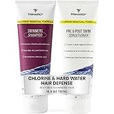 TRIHARD Chlorine Defense Swim Shampoo and Conditioner Combo, Protect and Hydrate Hair from Pool & Ocean, Nourishing Pre and Post Swim Chlorine and Hard Water Hair Protection