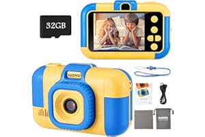 SUZIYO Kids Camera, Digital Video Camcorder Dual Lens 1080P 2.4 Inch HD,Best Birthday Electronic Toys Gifts for Toddlers Age 3-10 Years Old Boys Grils Children (with 32G Micro SD Card,Blue)