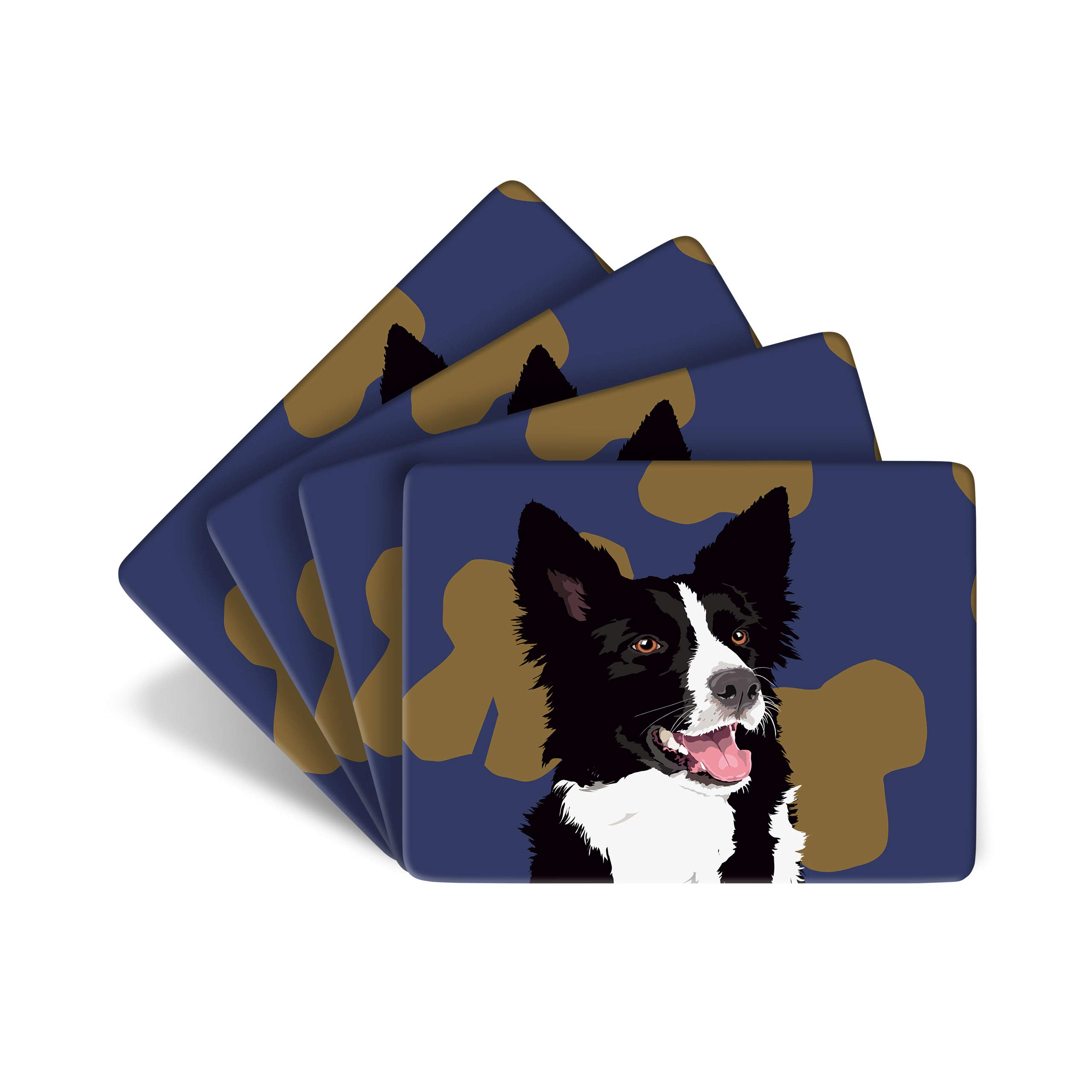 Border Collie - Set of 4 Table Mats - Leslie Gerry Animal Gifts