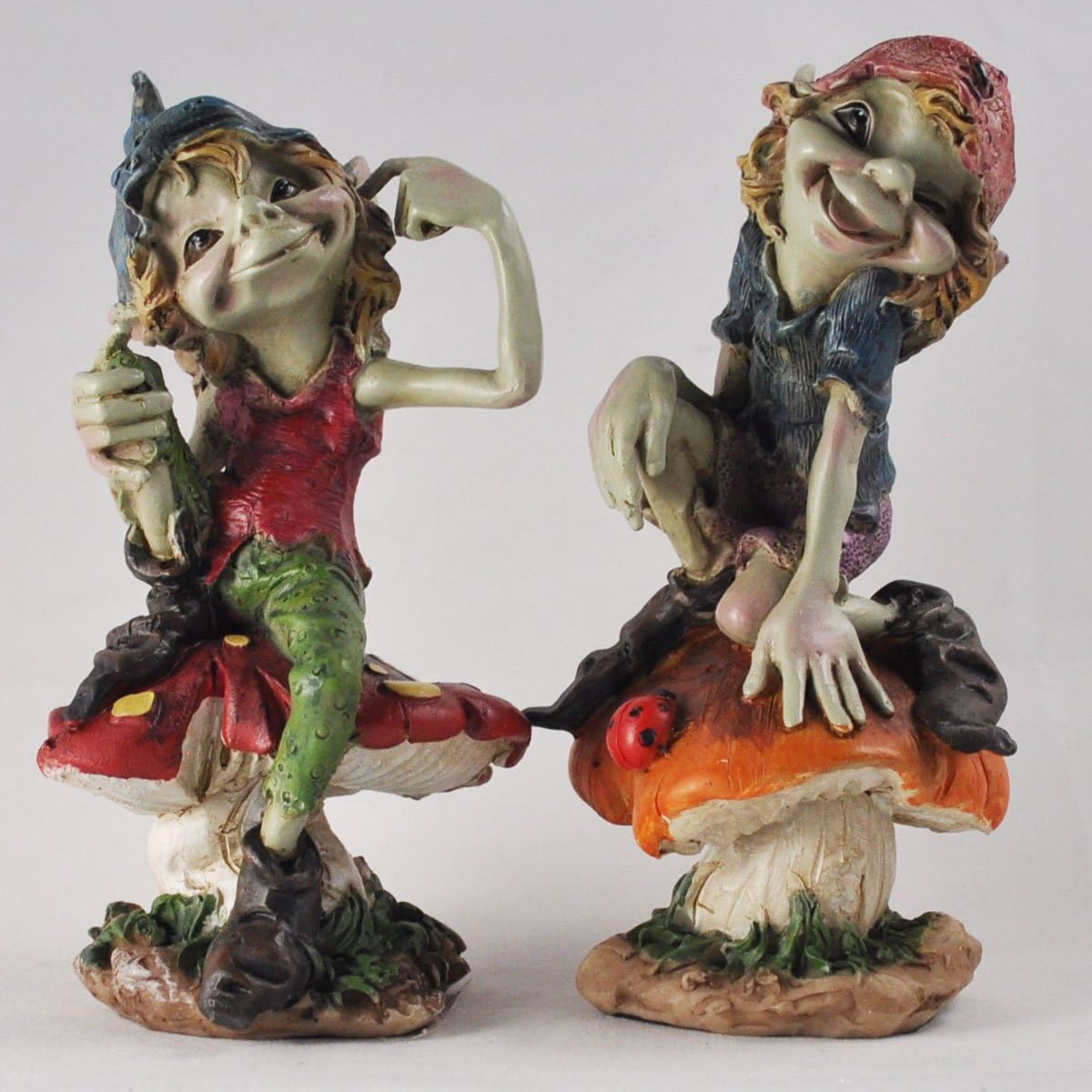6 Figurines Champignons Miniatures - Résine - Décor Pot De Fleurs, Terrarium Ou Bonsaï - Style Fairy Garden
