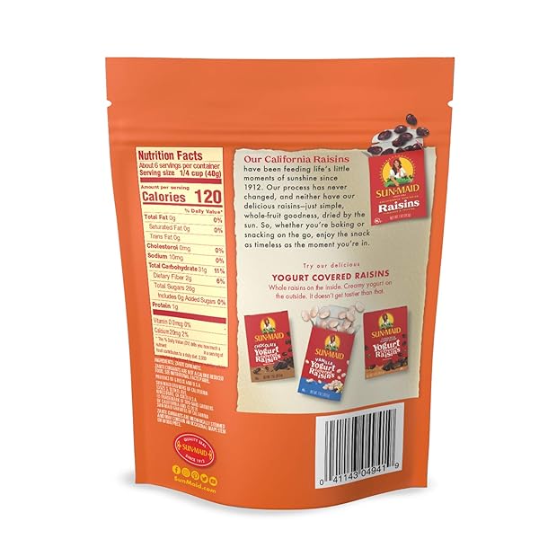 SUN-MAID CALIFORNIA ZANTE CURRANTS SNACK BAGS WHOLE NATURAL DRIED FRUIT NO ARTIFICIAL FLAVORS NON-GMO VEGAN AND VEGETARIAN FRIENDLY 8 OUNCE , PACK OF 1