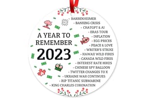 Soul Décor A Year to Remember 2023 Ornaments, Velvet Pouch Included, Large 3.75" Round Metal Ornament