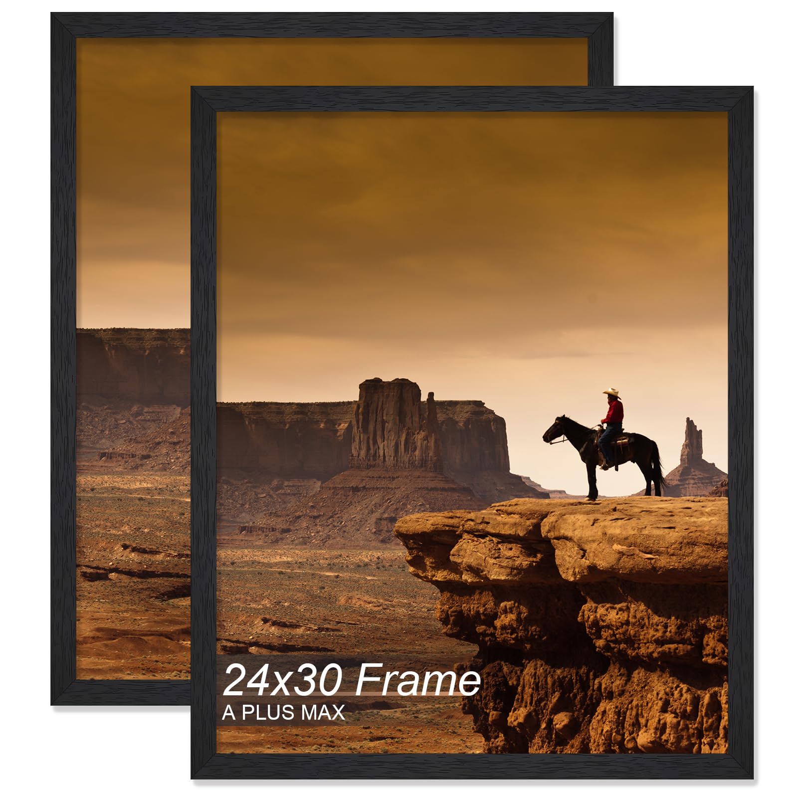 A PLUS MAX 24x30 Frame Set of 2, Black Engineered