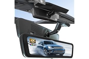 Sinjet 8.2″ OEM Rear View Mirror Camera, Dash Cam, Detached Front Lens, 2K, IPS Screen, Night Vision, Parking Monitor, 32GB SD, for Trucks, Vans, SUVs