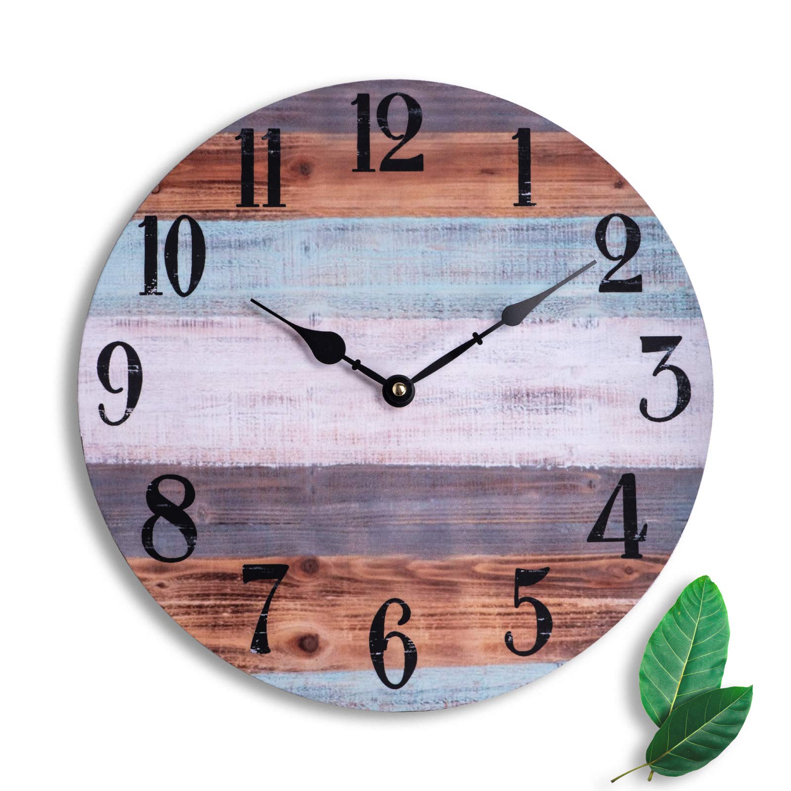 Unicam Decor Wall Clock 13 Inches, Decorative Wall Clock with Arabic Numerals for Any Room at Home, Office & School, Round, Beach Wall Clock, Battery Operated (Colorful)