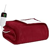 BOMOVA Heated Electric Blanket Full Size - 72" x 84" Heating Blanket with 10 Heating Levels & 8 Hours Auto Off, Warm Flannel Blanket, Christmas Birthday Gifts for Women