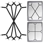 Siaomo Bed Sheet Clip Straps - 2 Way Adjustable Crisscross Sheet Corner Holder Straps Gripper Elastic Sheet Band Mattress Straps Fasten Suspenders(2 Set/4Pcs, Black)