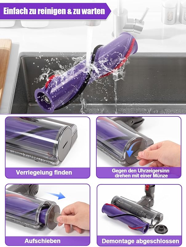 Bürste kompatibel mit Dyson V7 V8 V10 V11 V15 Zubehör Ersatzteil — Foto 6 von 7