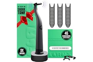 FLAUS Electric Flosser (Oprah's List, Shark Tank) 3 Speeds + 45 Refill Heads (Gentle Gliding Floss for Sensitive Gums) Water Flosser Alternative, Dentist Recommended Tooth Flossers Dental Floss Picks