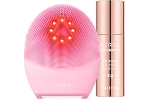 FOREO Fresh & Lifted Bundle - Luna 4 Plus Normal Facial Cleansing Brush + Supercharged SERUM 2.0, 1 oz - Near Infrared Light Treatment - Face Cleansing Massage Brush - Microcurrent Facial Device