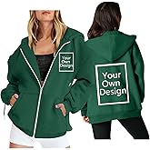 Floleo Custom Jackets Design Your Own Full Zipper Hooded Sweatshirt Custom Sweatshirt T Shirts Add Your Own Text or Picture
