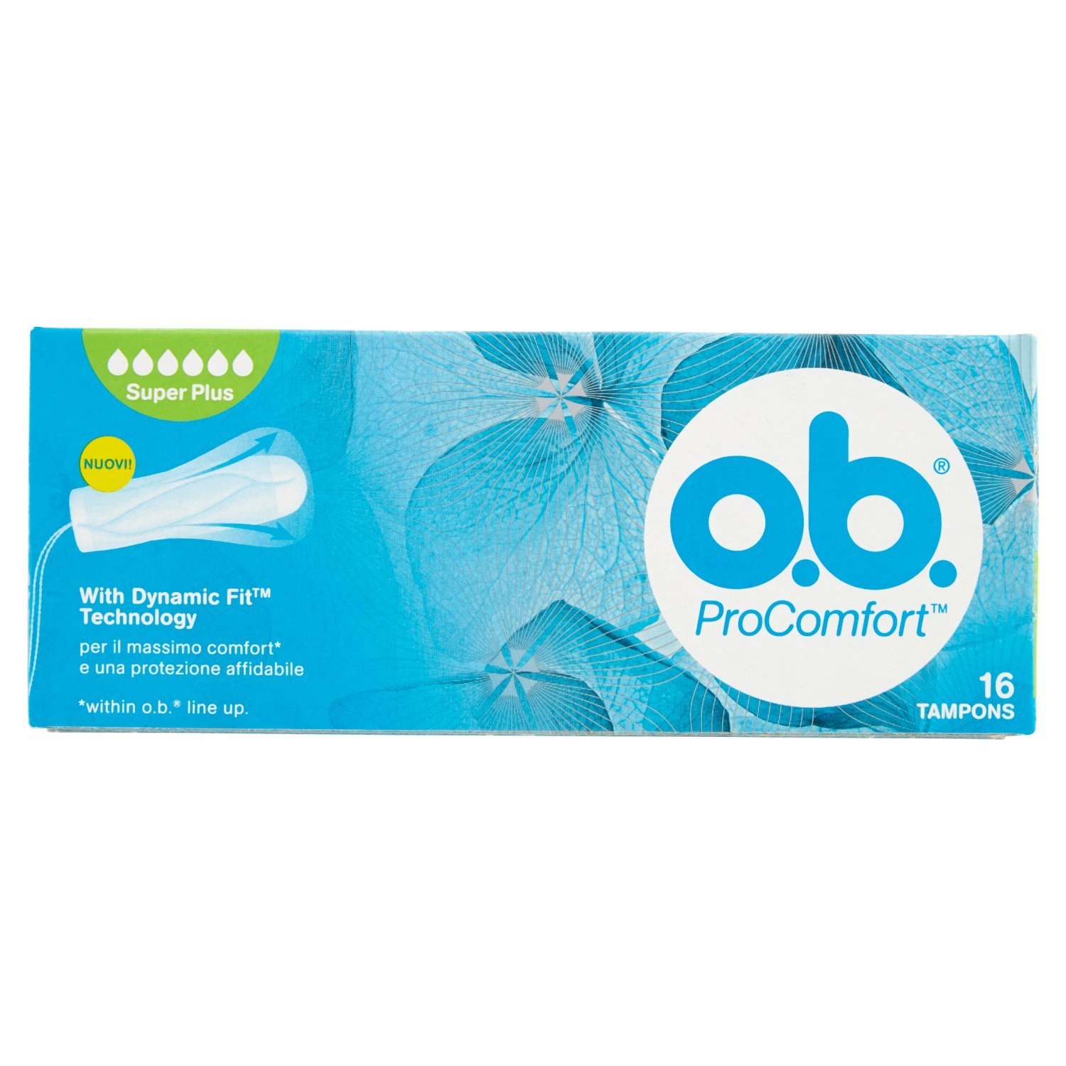 O.B. - Tampons, Super Plus, Easy Insertion and Reliable Protection - 16 Pieces